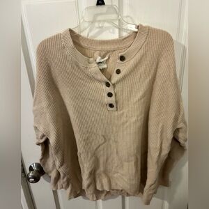 Tan Henley sweater from Aerie